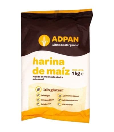 Harina de Maiz de Molino de Piedra SinGluten Vegan 1kg Adpan