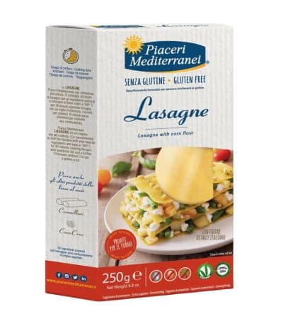 Lasaña de Maiz Placas SinGluten Vegan 250g Piaceri Mediterranei