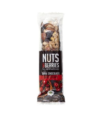 Barrita de Chocolate Negro con Cereza Bio Vegan 15uds Nuts Berries