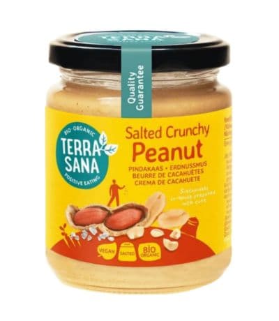 Crema Cacahuetes con trozos y Sal Himalaya Bio Vegan 250g Terrasana