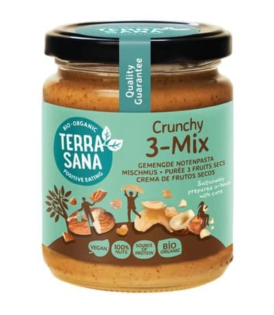 3Mix Crunchy Crema de Frutos Secos Sin Cacahuete Bio 250g Terrasana