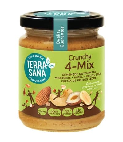 4Mix Crunchy Crema de Frutos Secos Con Cacahuete Bio 250g Terrasana