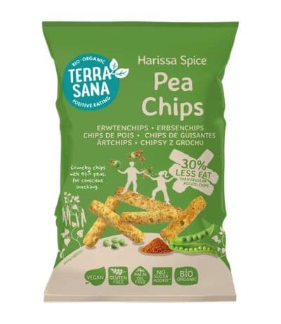 Chips de Guisante Con Especias Harissa Bio 75g Terrasana